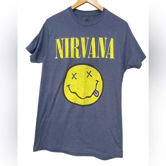 Men's Nirvana Crewneck Graphic T-Shirt - Heathered Blue - Picture 1 of 3